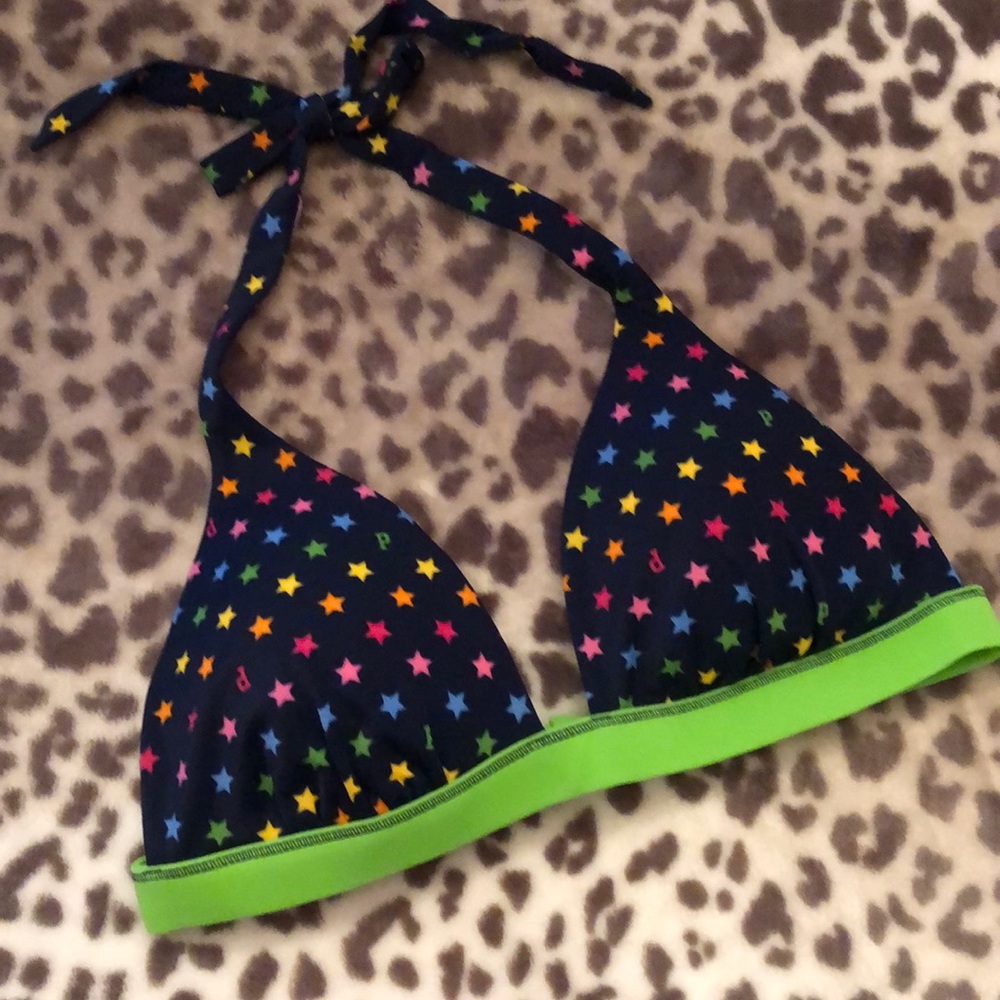 NWOT PINK Victoria’s Secret Blue Star Halter Bikini Top Small